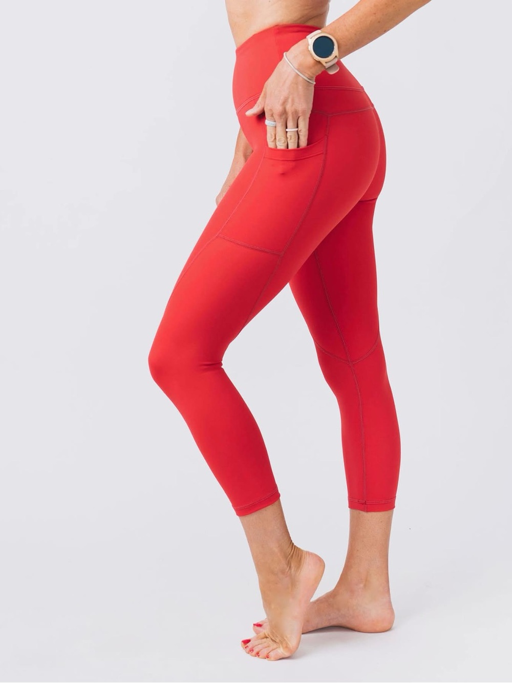 Zyia Red Pocket Light n Tight Hi-rise Capri size 8-10